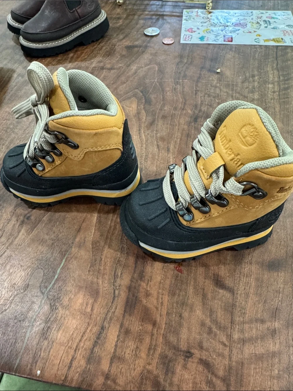 Timberland Kids Tan and Black Duck Boot